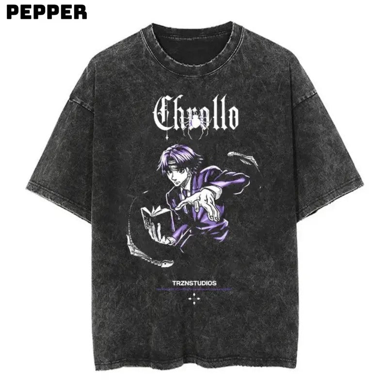 Skill Hunter Chrollo Vintage Anime Manga Fan Man - Adult & Kids T-Shirts, Sweatshirts & Hoodies apparel design preview 1