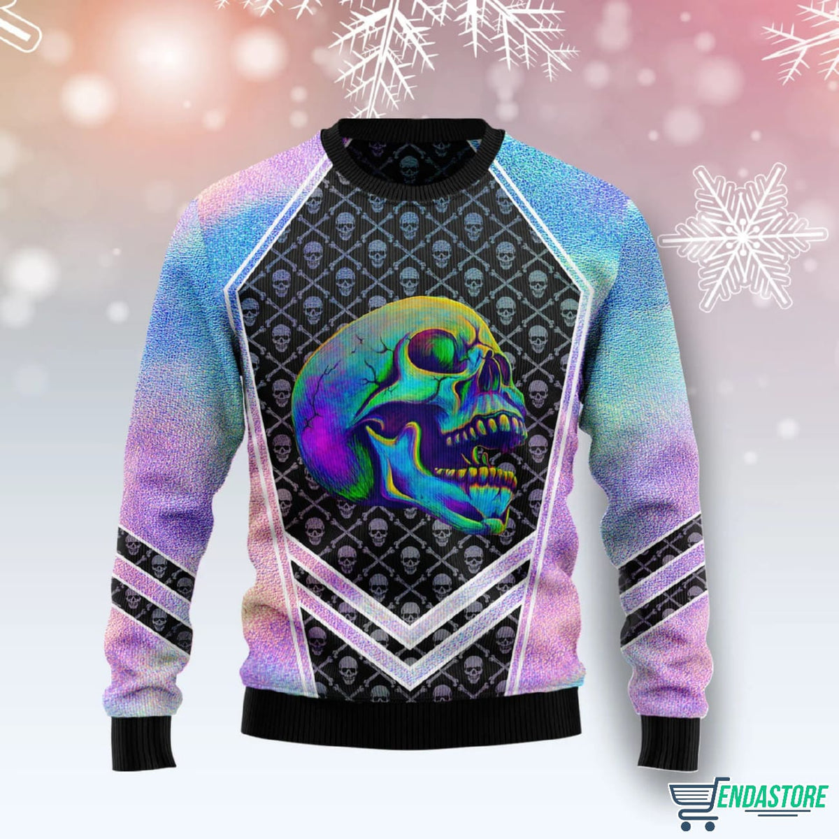 Skull Hologram 3D Ugly Christmas Sweater - Holiday Gift product image