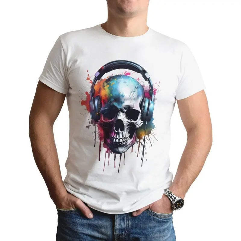 Skull Made USA Headphones Music Graffiti Art Him DJ - Adult & Kids T-Shirts, Sweatshirts & Hoodies apparel design preview 1