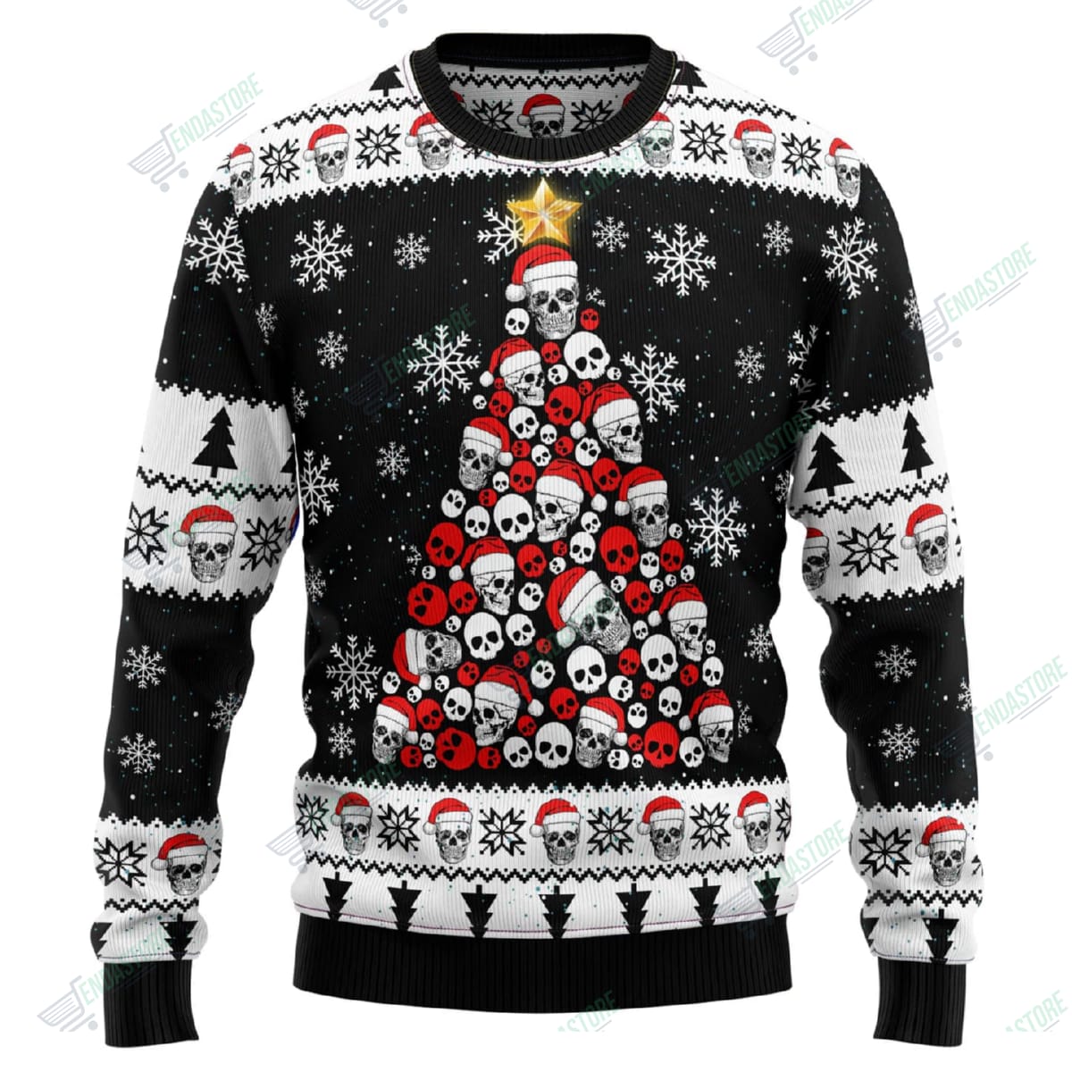 Skull Pine Tree 3D Ugly Christmas Sweater - Holiday Gift product image