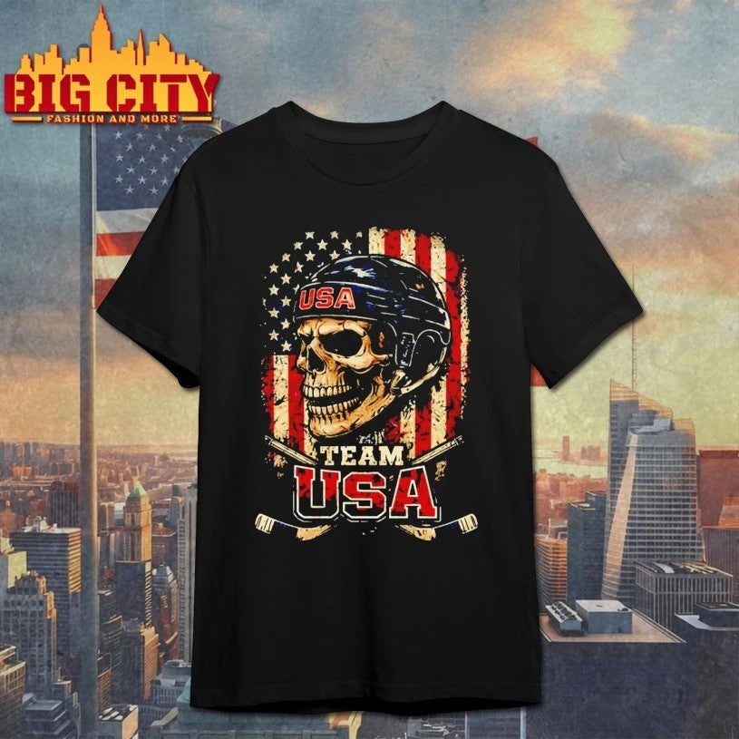 Skull Usa Hockey olympic 2026 - Adult & Kids T-Shirts, Sweatshirts & Hoodies apparel design preview 1