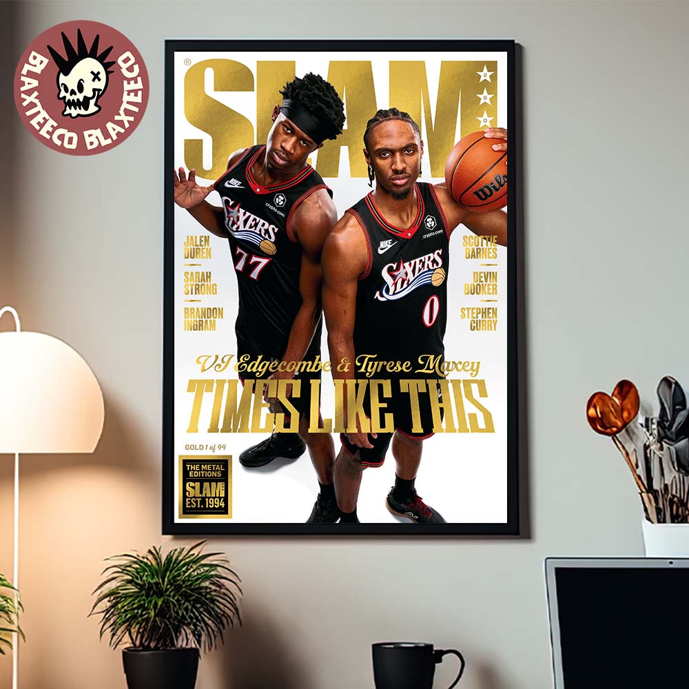 Slam 260 Tyrese Maxey And VJ Edgecombe Philadelphia - Adult & Kids T-Shirts, Sweatshirts & Hoodies apparel design preview 1