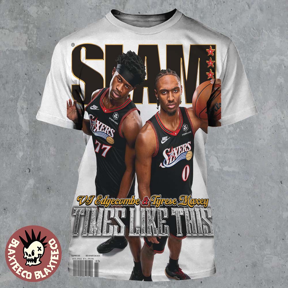 Slam 260 Tyrese Maxey And VJ Edgecombe Philadelphia - Adult & Kids T-Shirts, Sweatshirts & Hoodies apparel design preview 1