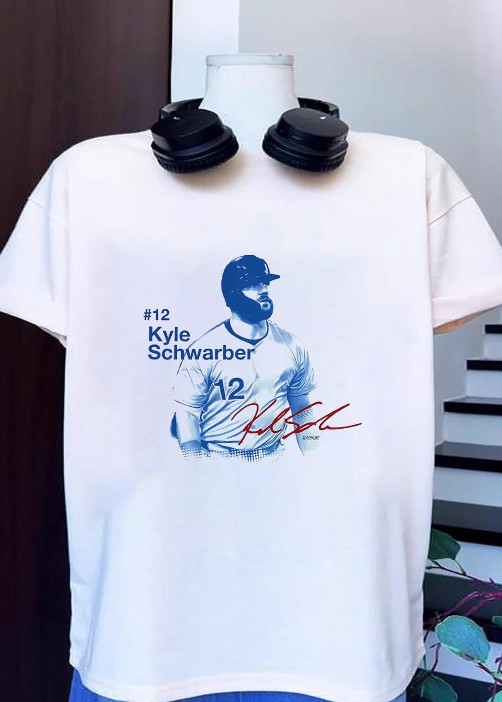 Slash Line Kyle Schwarber 12 Signature Baseball - Adult & Kids T-Shirts, Sweatshirts & Hoodies apparel design preview 1