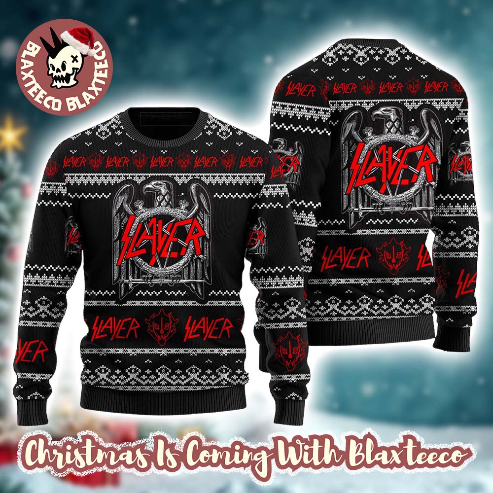 Slayer Band Eagle Logo Ugly Christmas Sweater - Holiday Gift product image