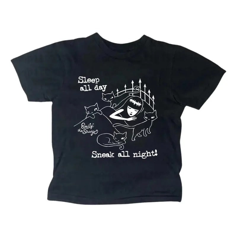 Sleep All Day Emily Strange Baby Gothic Emo Girl Y2k - Adult & Kids T-Shirts, Sweatshirts & Hoodies apparel design preview 1