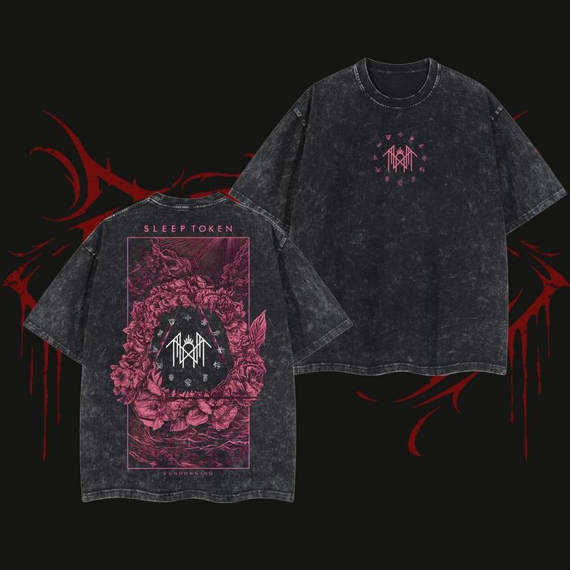 Sleep T Rose Red Oversize Washed Heavyweight Cotton - Adult & Kids T-Shirts, Sweatshirts & Hoodies apparel design preview 1