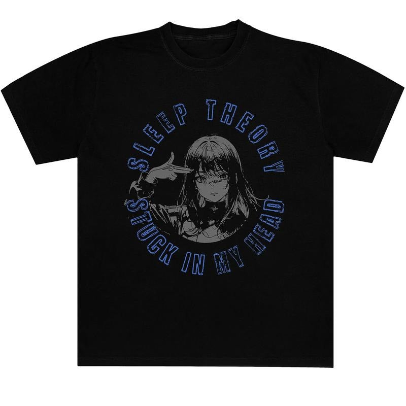 Sleep Theory Stuck My Head Anime Girl Band Grunge - Adult & Kids T-Shirts, Sweatshirts & Hoodies apparel design preview 1