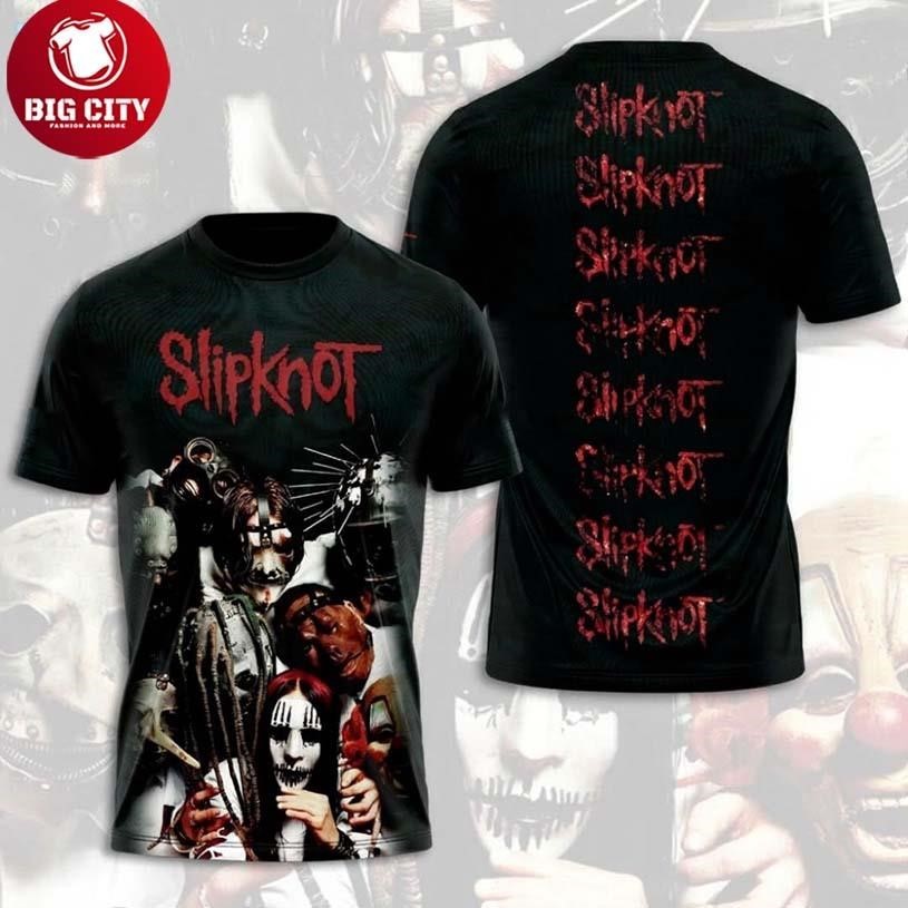 Slipknot Band Music Members Masks Collage Two Sided - Adult & Kids T-Shirts, Sweatshirts & Hoodies apparel design preview 1