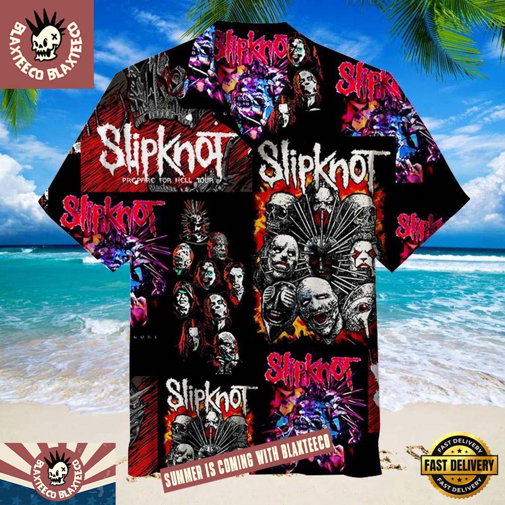 Slipknot Colorful Mask Collage Summer Hawaiian - Adult & Kids T-Shirts, Sweatshirts & Hoodies apparel design preview 1