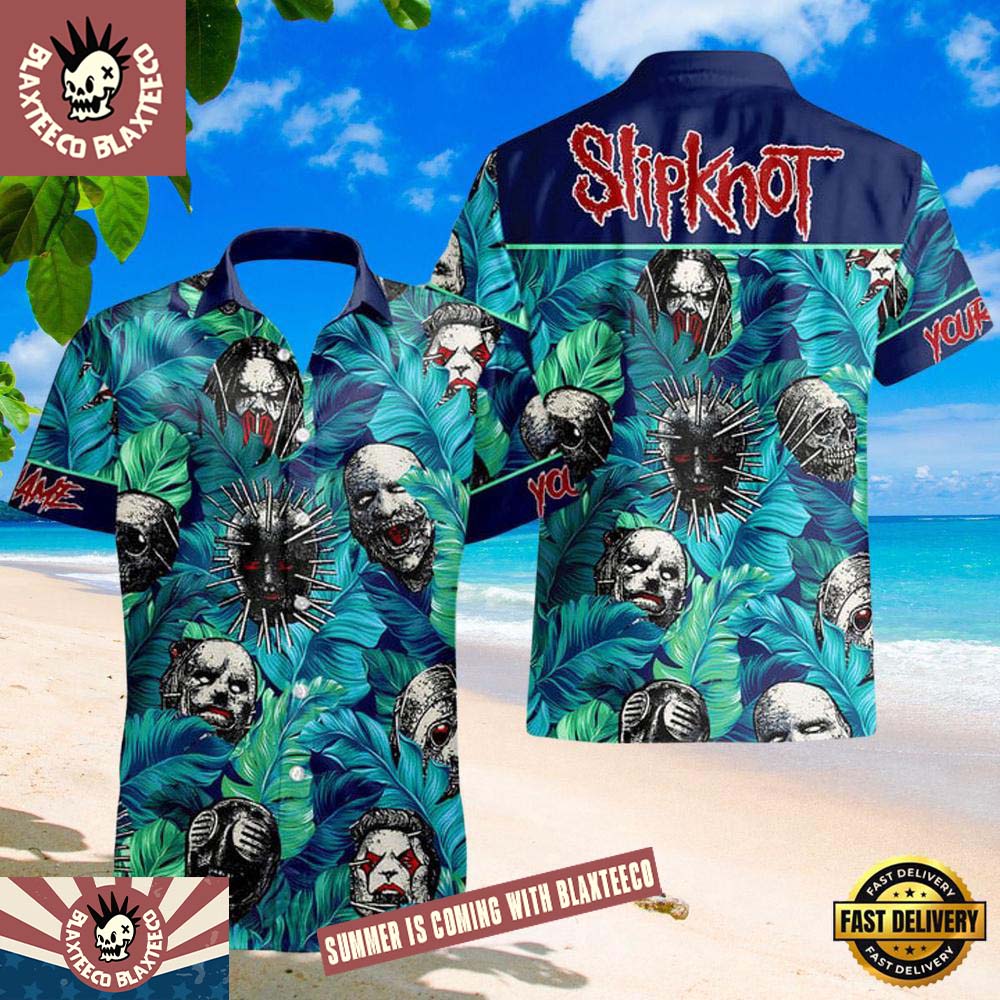 Slipknot Horror Characters Masks Blue Summer Hawaiian - Adult & Kids T-Shirts, Sweatshirts & Hoodies apparel design preview 1