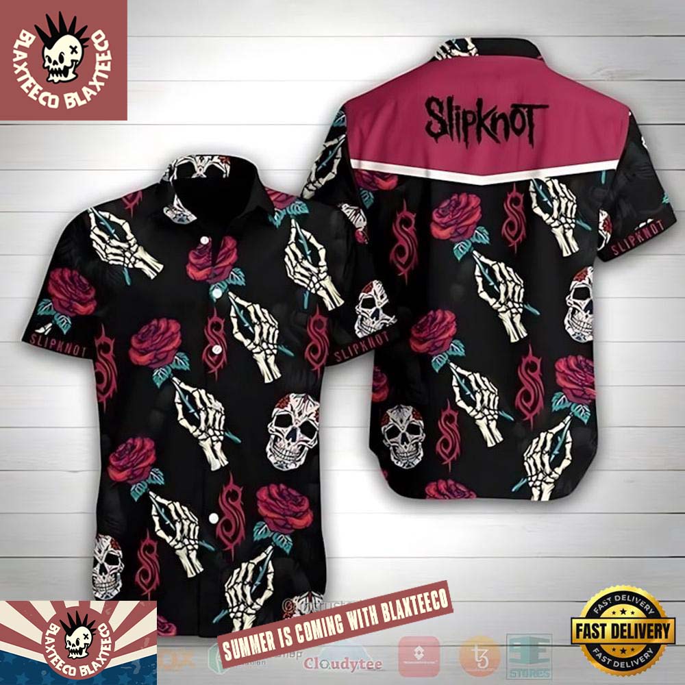 Slipknot Rock Band Rose Skull Short Sleeve Summer - Adult & Kids T-Shirts, Sweatshirts & Hoodies apparel design preview 1