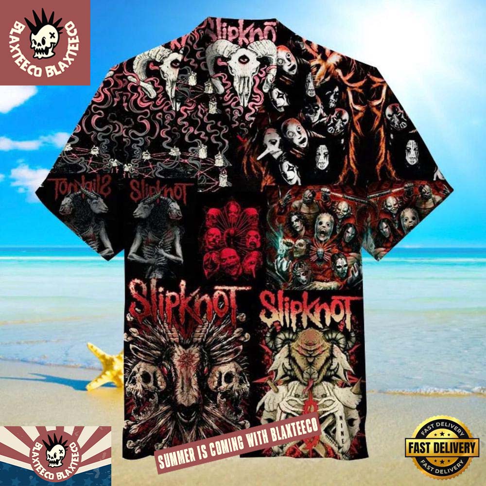 Slipknot Rock Band Horror Collage Summer Hawaiian - Adult & Kids T-Shirts, Sweatshirts & Hoodies apparel design preview 1