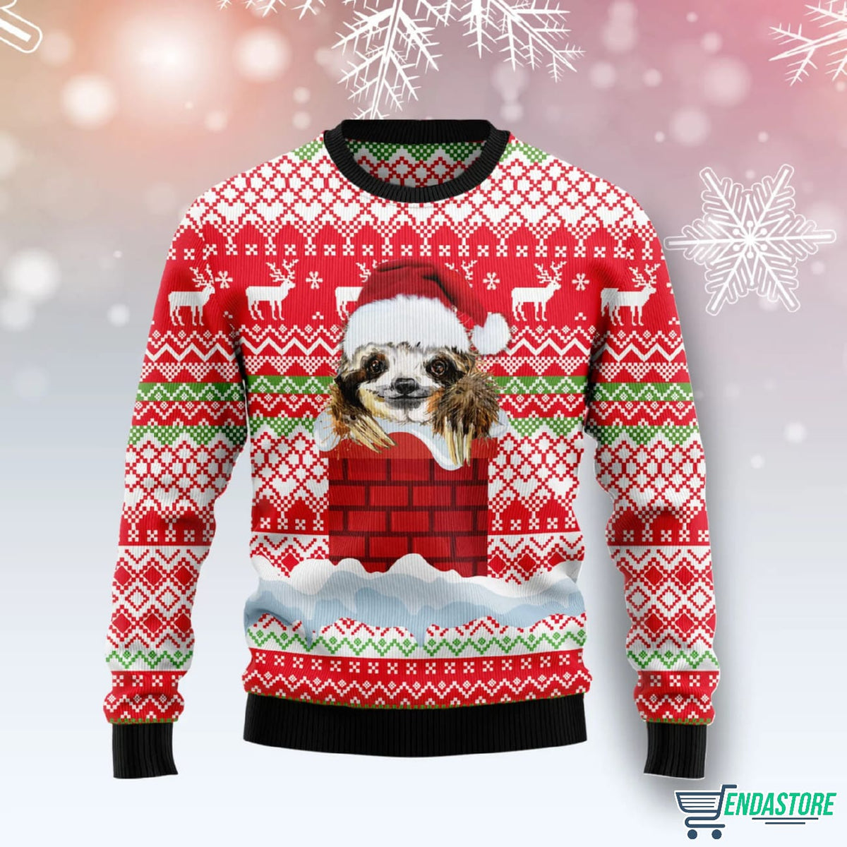 Sloth Chimney 3D Ugly Christmas Sweater - Holiday Gift product image