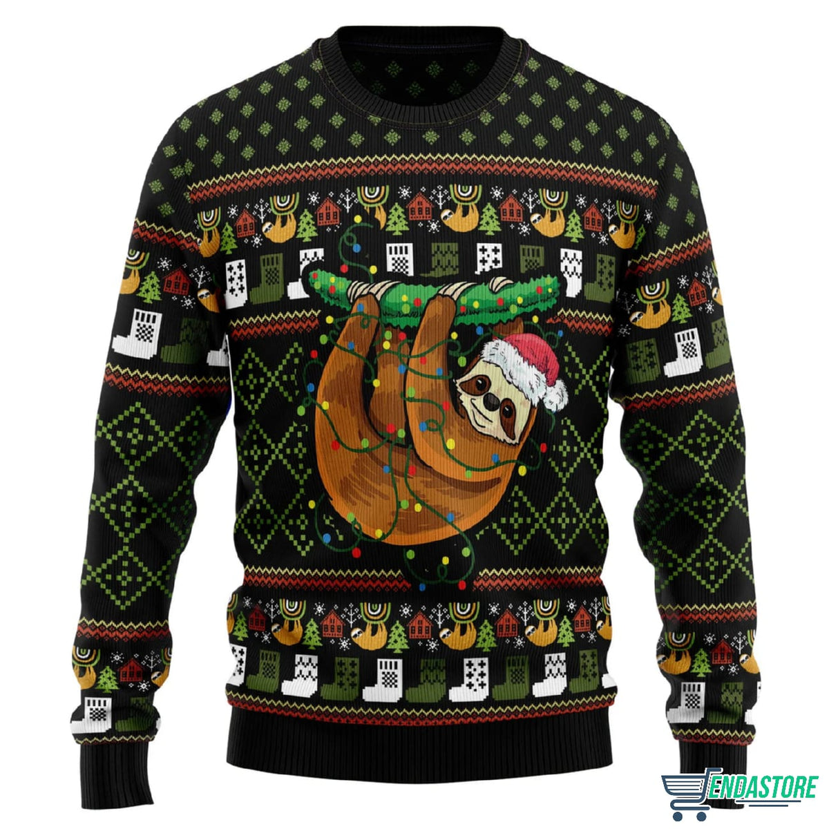 Sloth Light 3D Ugly Christmas Sweater - Holiday Gift product image