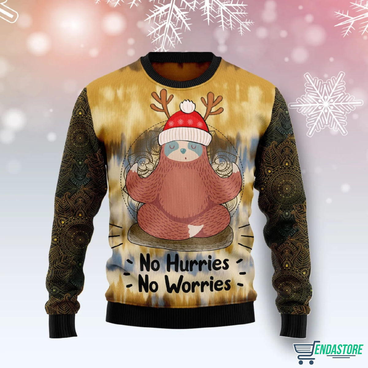 Sloth Mandala 3D Ugly Christmas Sweater - Holiday Gift product image