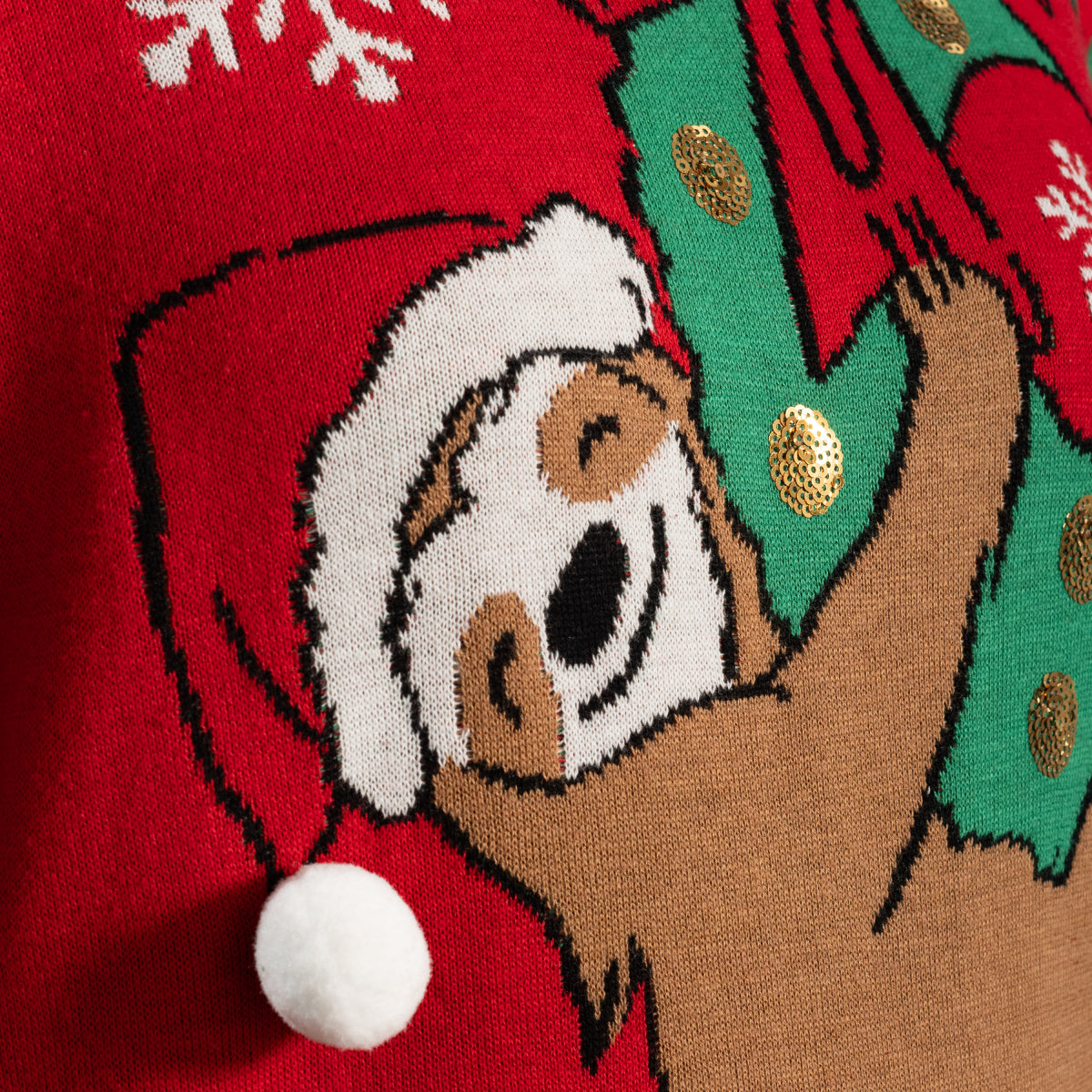 Hanging Sloth on Christmas Ornament Wreath Ugly Christmas Sweater - Holiday Gift product image 2