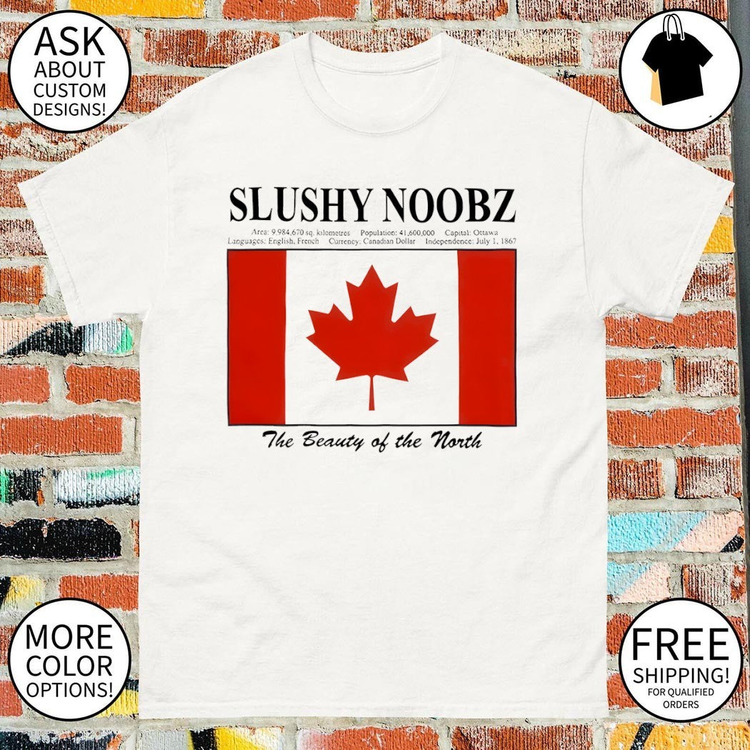 Slushy Noobz Canada Facts The Beauty of North flag - Adult & Kids T-Shirts, Sweatshirts & Hoodies apparel design preview 1