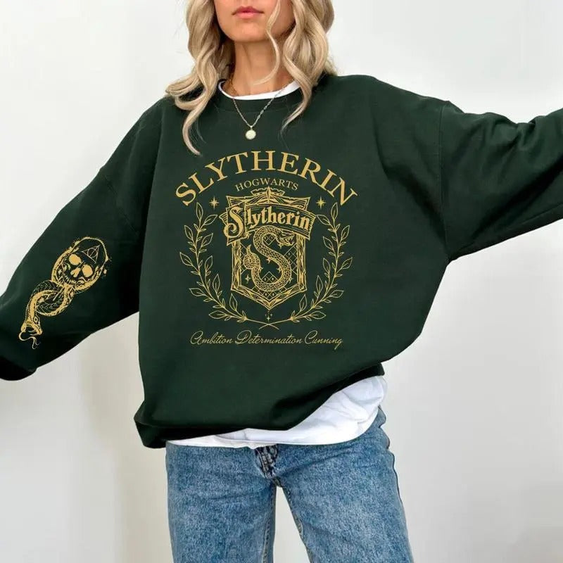 Slytherin Wizard House School Studio Trip Booklover - Adult & Kids T-Shirts, Sweatshirts & Hoodies apparel design preview 1