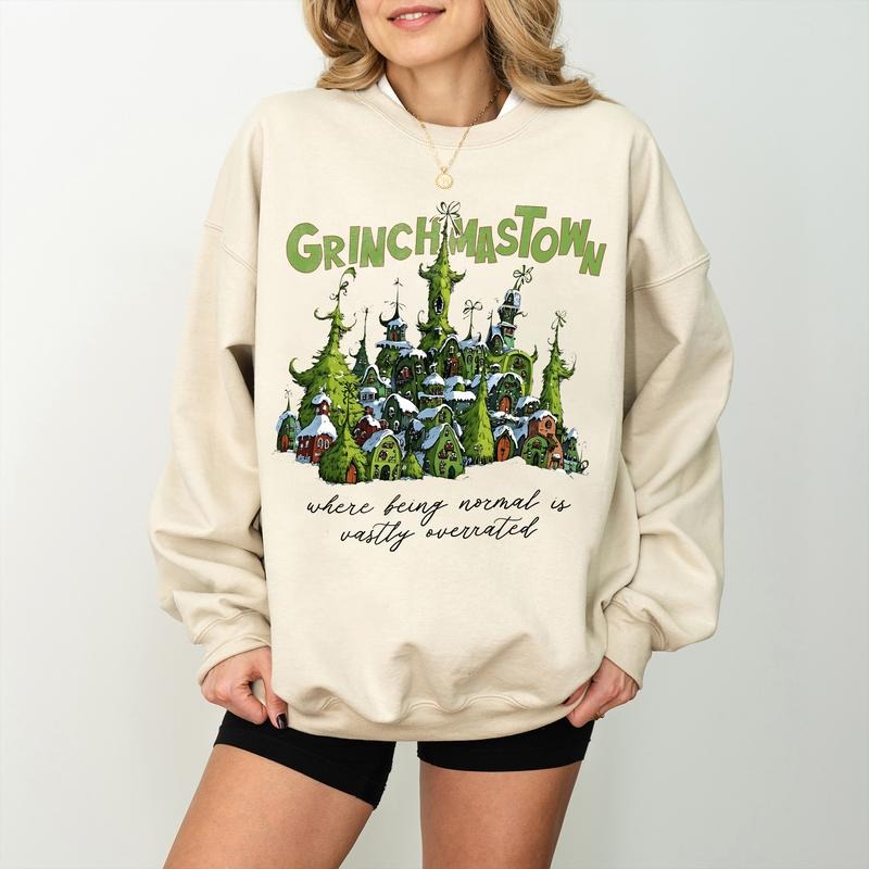Small Town Grinnchmas Merry Griinchmas Funny Family - Adult & Kids T-Shirts, Sweatshirts & Hoodies apparel design preview 1