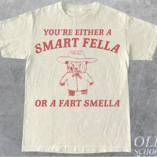 Smart Fella Fart Smella: Vintage DRG Retro Cartoon - Adult & Kids T-Shirts, Sweatshirts & Hoodies apparel design preview 1