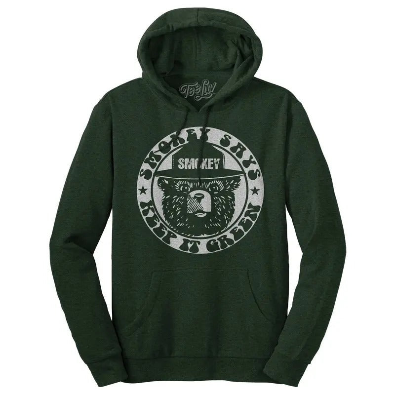 Smokey "Keep Green" Hooded - Adult & Kids T-Shirts, Sweatshirts & Hoodies apparel design preview 1