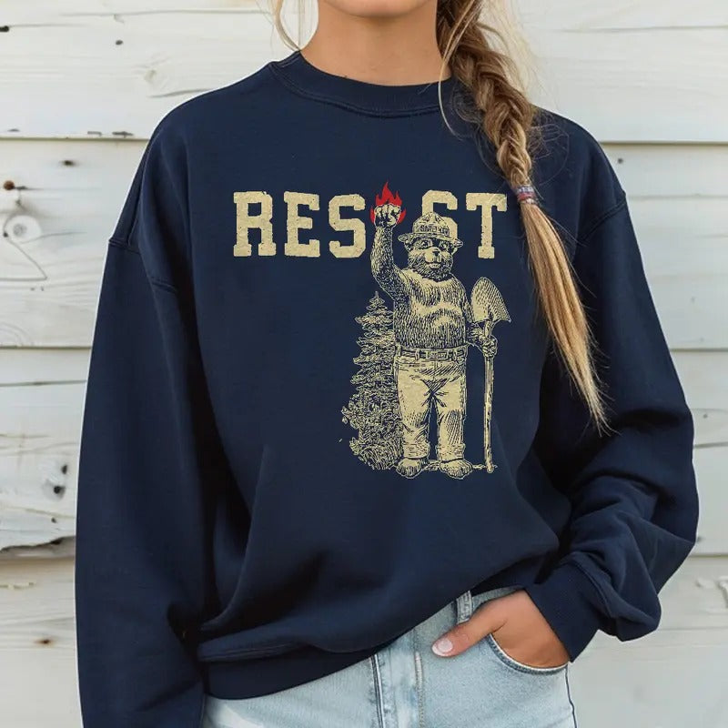 Smokey Bear Resist Environmental Activism National - Adult & Kids T-Shirts, Sweatshirts & Hoodies apparel design preview 1