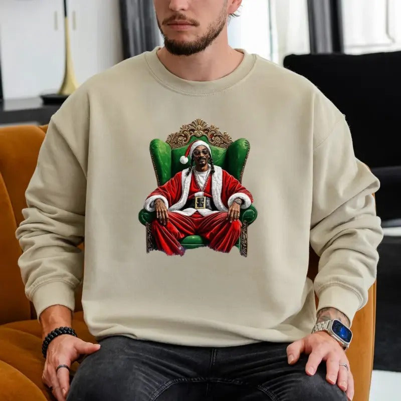 Snoop Santa Gangsta Rapper Twas Nizzle Hip Hop - Adult & Kids T-Shirts, Sweatshirts & Hoodies apparel design preview 1