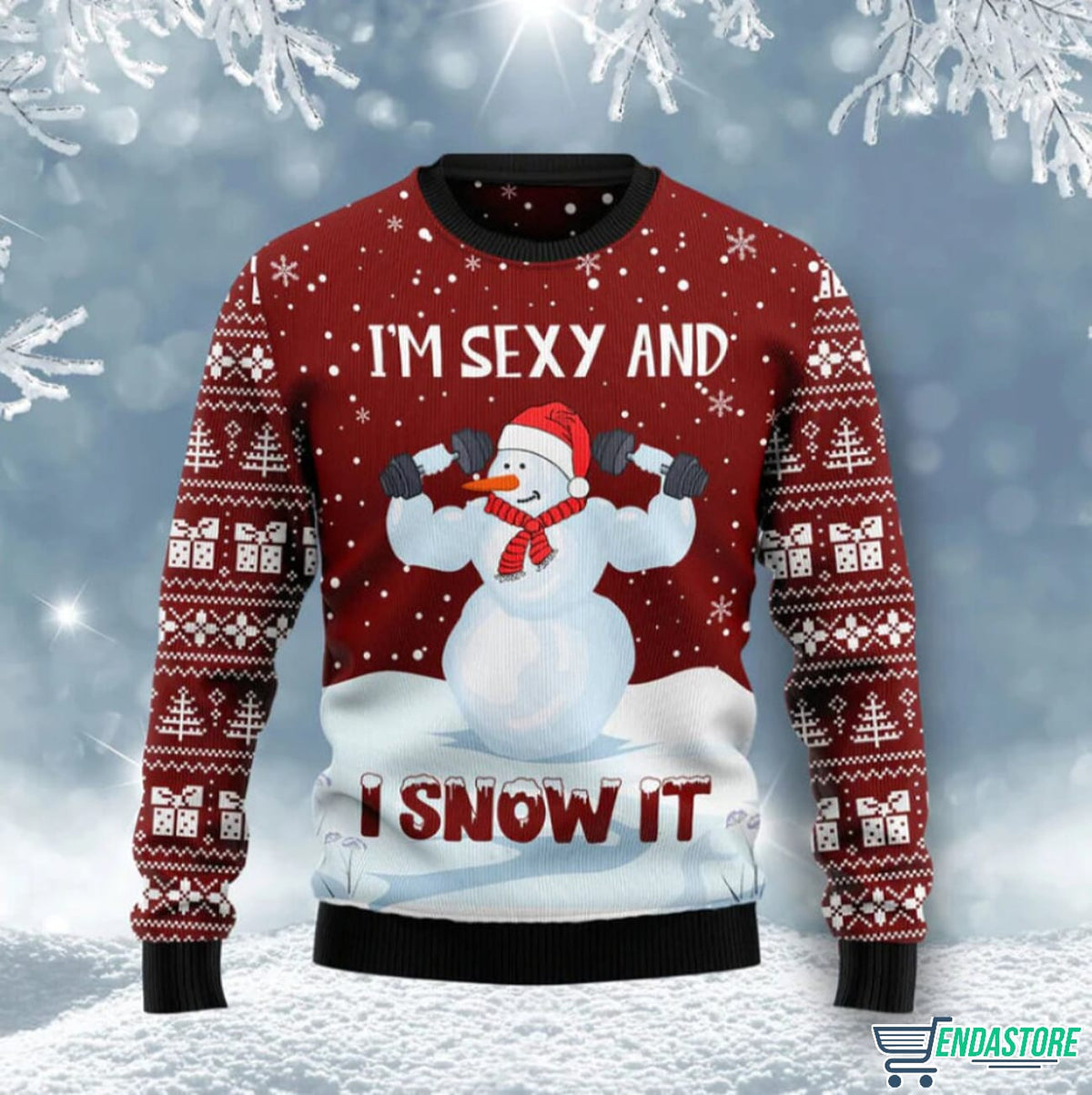 Snowman Christmas I’m Sexy and I Snow It 3D Christmas Sweater - Holiday Gift product image