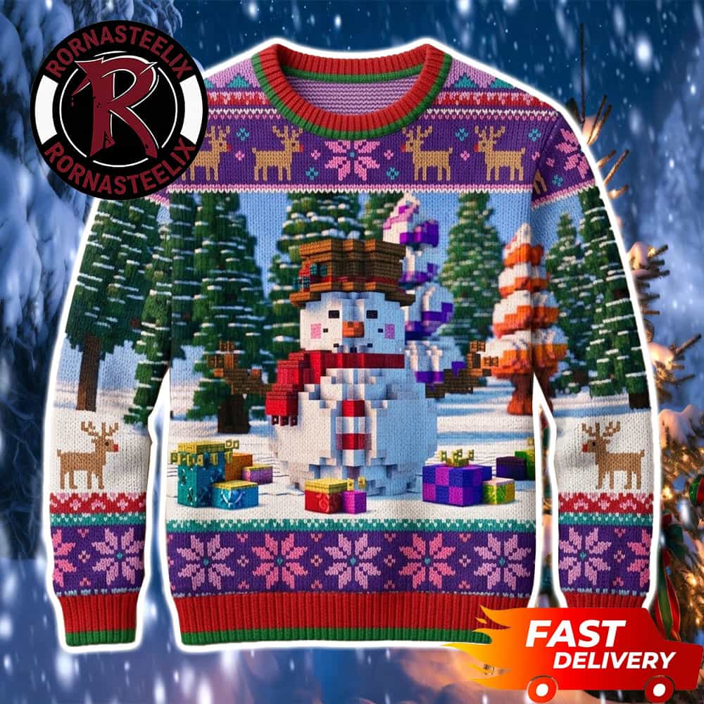 Snowman Minecraft For Christmas Minecraft Ugly Christmas Sweater - Holiday Gift product image