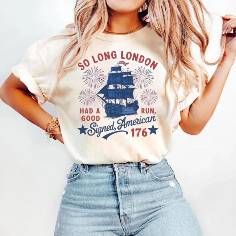 So Long London Had Good Run 1776 Comfort Colors Funny - Adult & Kids T-Shirts, Sweatshirts & Hoodies apparel design preview 1