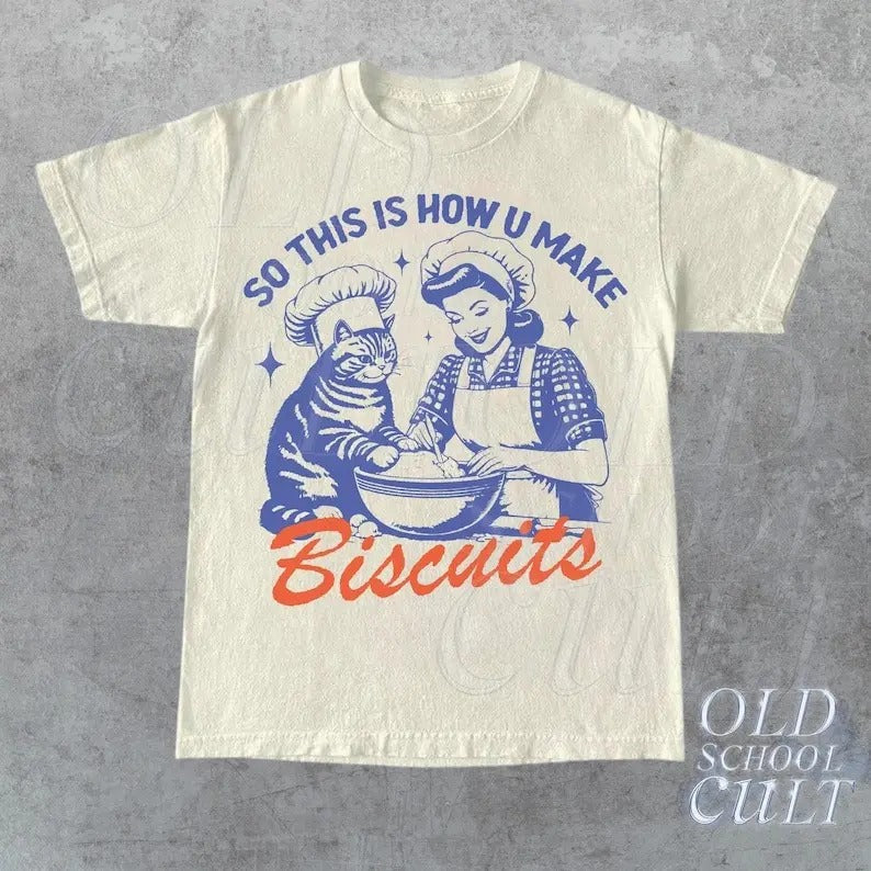 So This Is How You Make Biscuits Retro Vintage Baking - Adult & Kids T-Shirts, Sweatshirts & Hoodies apparel design preview 1
