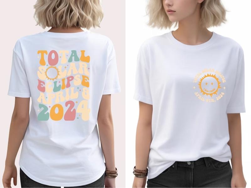 Solar Eclipse 2024 DRG Double Sided April 8th Event - Adult & Kids T-Shirts, Sweatshirts & Hoodies apparel design preview 1