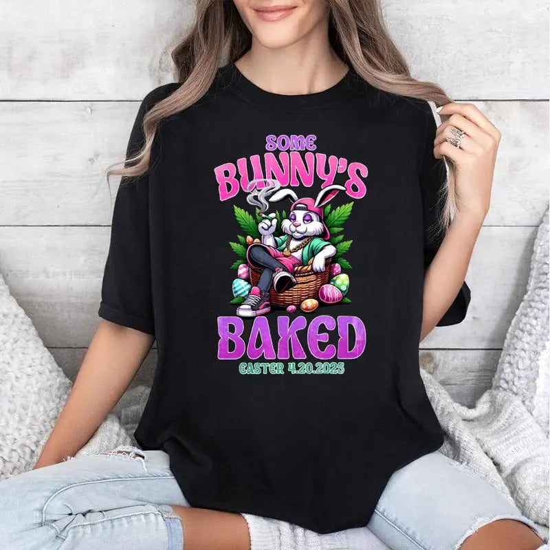 Some Bunny Happy 420 Easter Funny Smoking - Adult & Kids T-Shirts, Sweatshirts & Hoodies apparel design preview 1