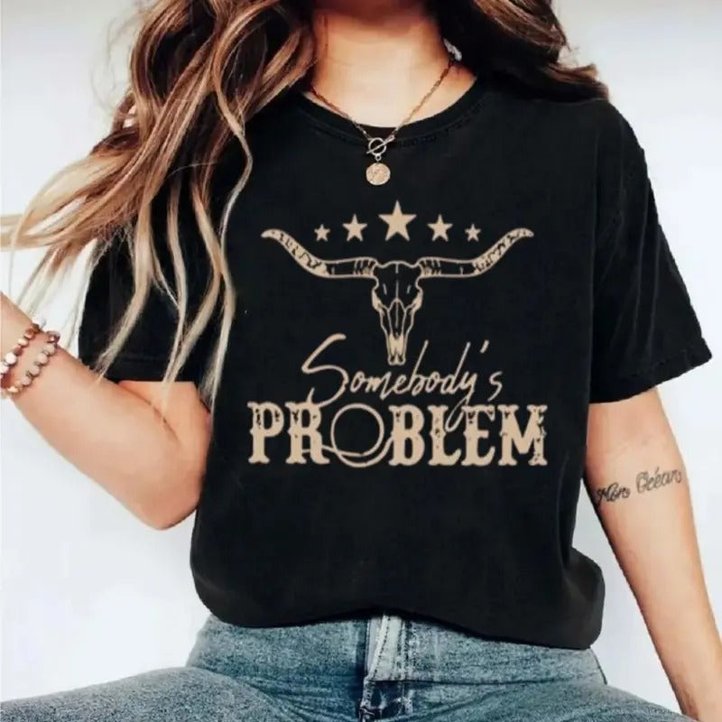Somebody Nobody Western Cowgirl Country Music Bull - Adult & Kids T-Shirts, Sweatshirts & Hoodies apparel design preview 1