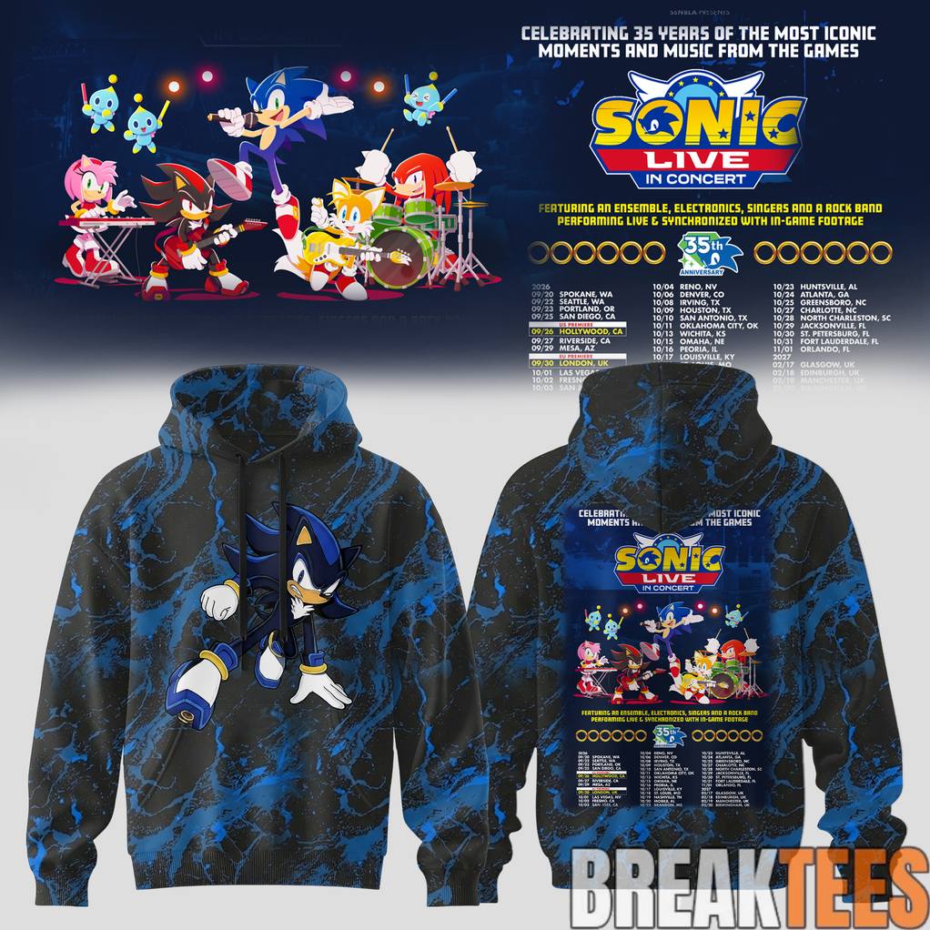 Sonic Live in Concert 2026 Celebrate 35 Years - Adult & Kids T-Shirts, Sweatshirts & Hoodies apparel design preview 1
