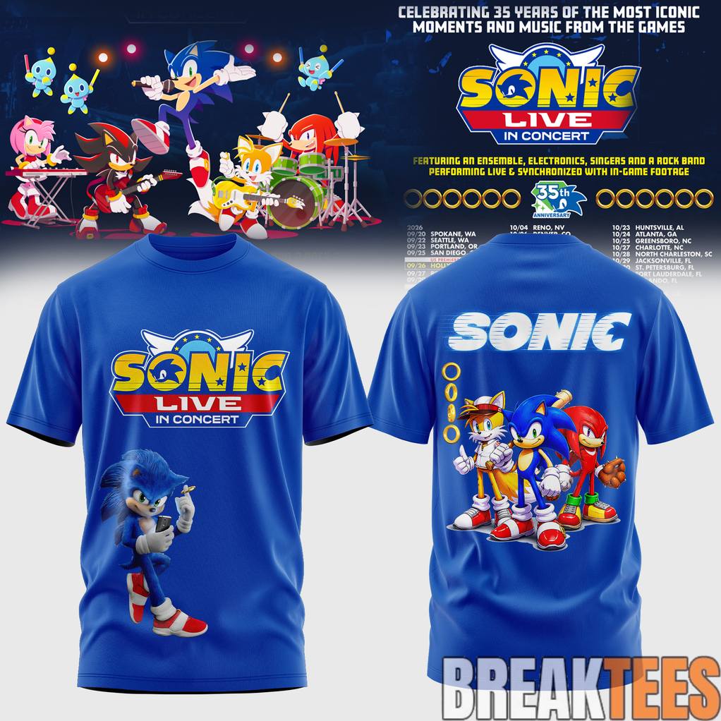 Sonic Live in Concert 2026 Celebrate 35 Years - Adult & Kids T-Shirts, Sweatshirts & Hoodies apparel design preview 1