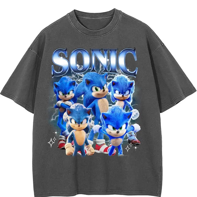Sonik Hedge Hog Comfort Colors Y2K 90s Retro - Adult & Kids T-Shirts, Sweatshirts & Hoodies apparel design preview 1