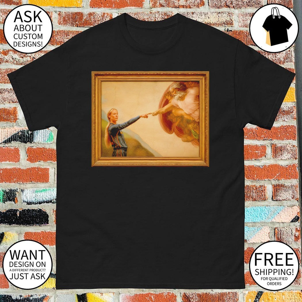 Sophie Cunningham pointing x The Creation of Adam art - Adult & Kids T-Shirts, Sweatshirts & Hoodies apparel design preview 1