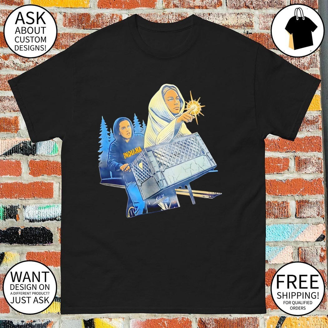 Sophie Cunningham vs Caiitlin Clark riding bike E.T. - Adult & Kids T-Shirts, Sweatshirts & Hoodies apparel design preview 1