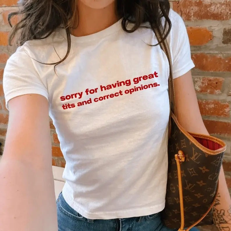 Sorry Having Great Tits Y2k Baby Funny Coquette 90s - Adult & Kids T-Shirts, Sweatshirts & Hoodies apparel design preview 1