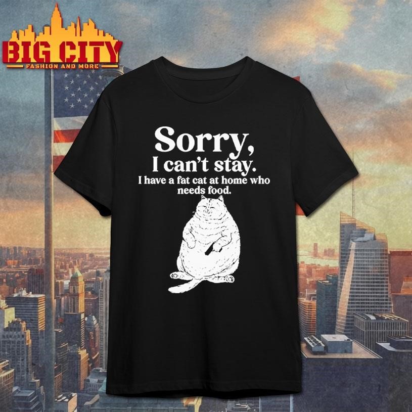 Sorry I Can't Stay Have A Fat Cat At Home Who Needs - Adult & Kids T-Shirts, Sweatshirts & Hoodies apparel design preview 1