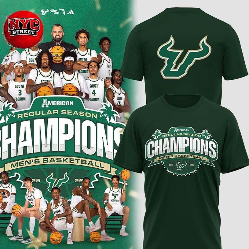 South Florida Bulls Regular Season Champions 2026 - Adult & Kids T-Shirts, Sweatshirts & Hoodies apparel design preview 1