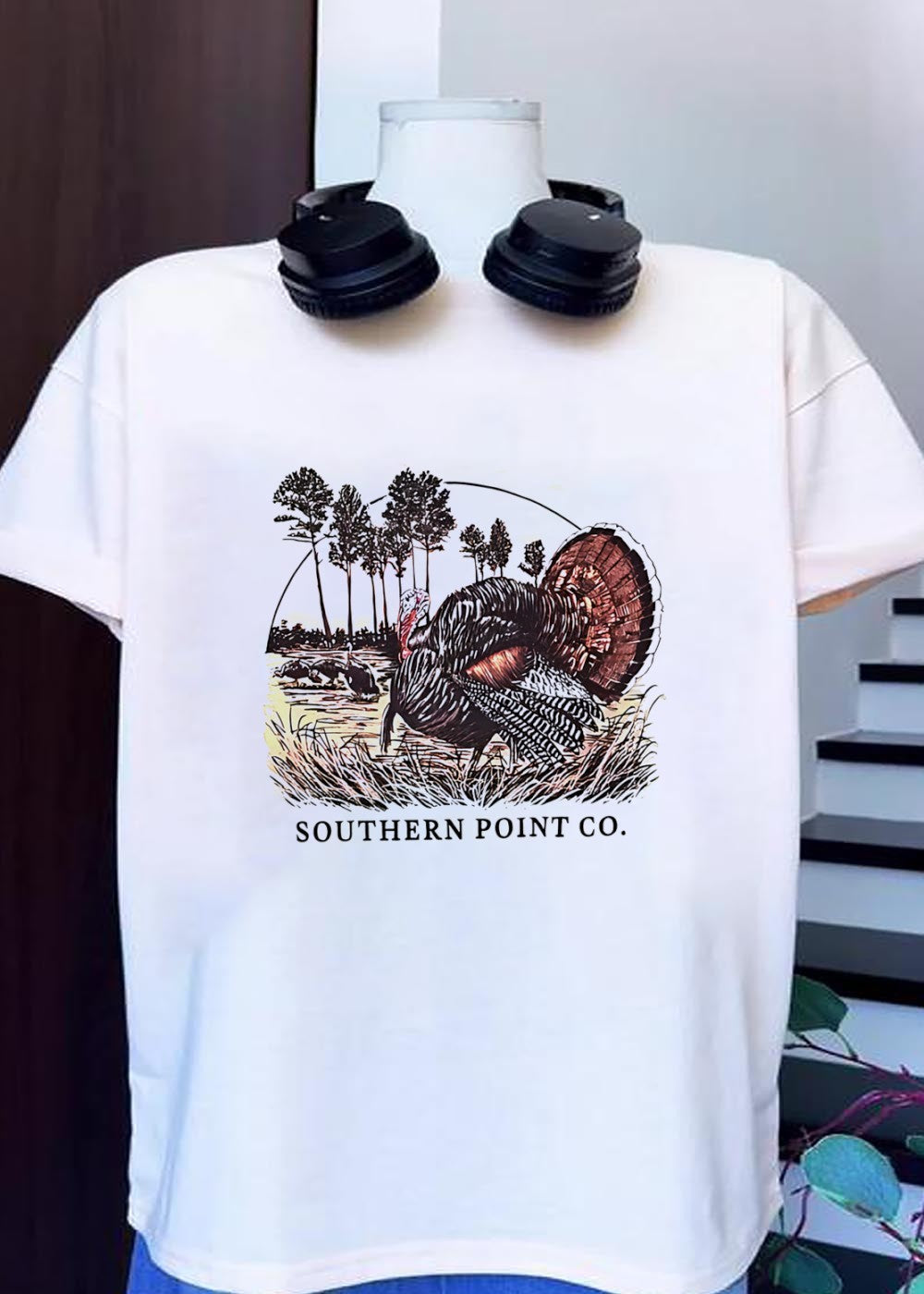 Southern Point Co. Turkey Strutting in the Field - Adult & Kids T-Shirts, Sweatshirts & Hoodies apparel design preview 1