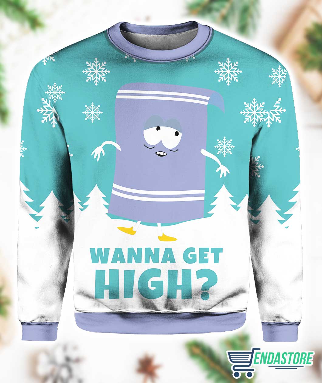 Towelie Red Eyes 3D Ugly Christmas Sweater - Holiday Gift product image 3