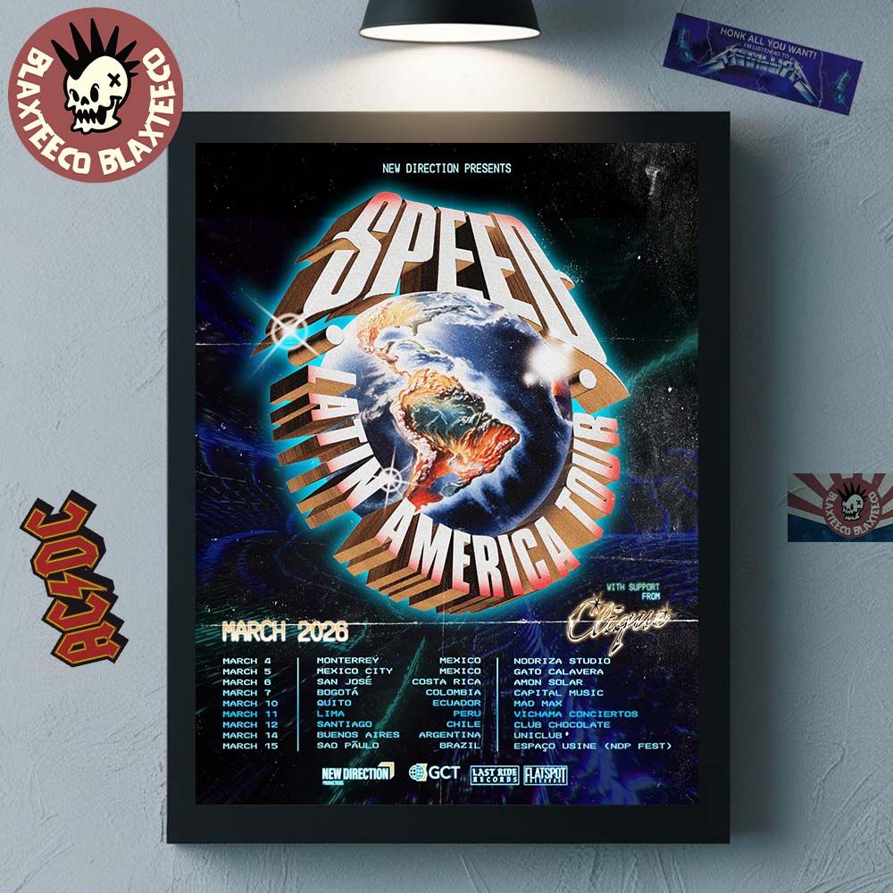 Speed Latin America Tour 2026 Schedule City Dates - Adult & Kids T-Shirts, Sweatshirts & Hoodies apparel design preview 1