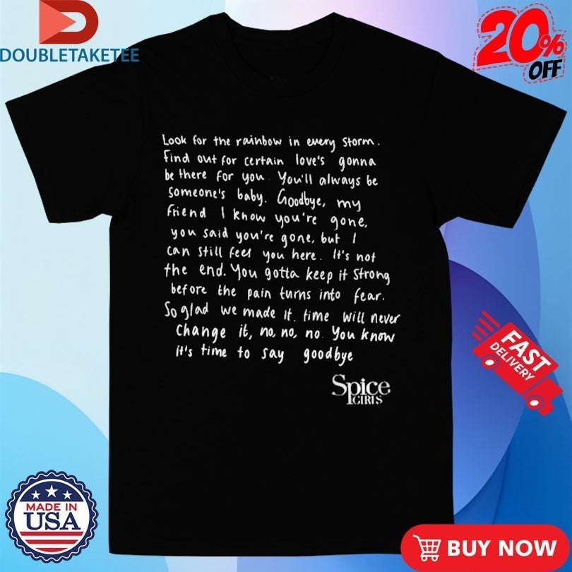 Spice Girls Goodbye Lyrics - Adult & Kids T-Shirts, Sweatshirts & Hoodies apparel design preview 1