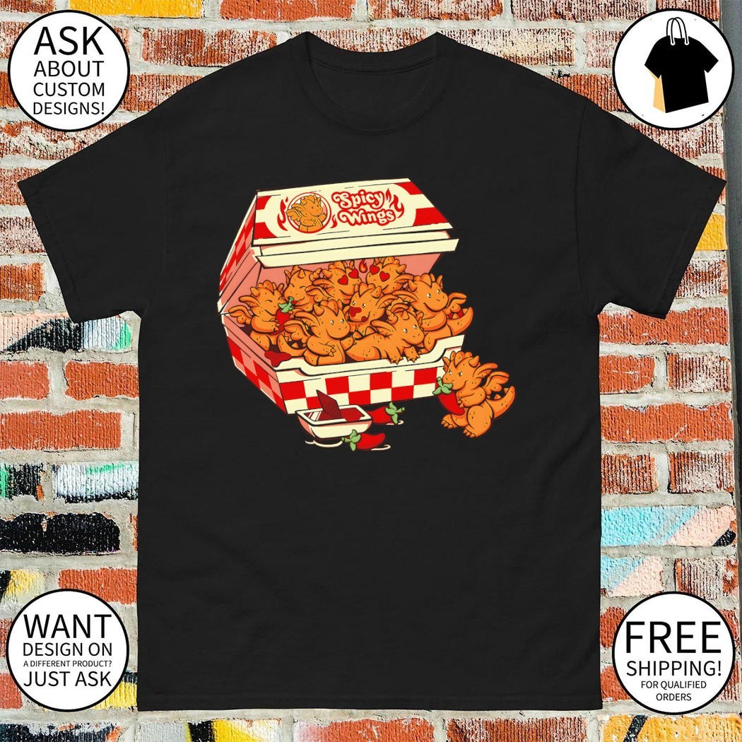 Spicy Wings A box of dragons - Adult & Kids T-Shirts, Sweatshirts & Hoodies apparel design preview 1