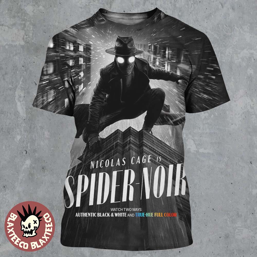 Spider-Noir Starring Nicolas Cage New Series Poster - Adult & Kids T-Shirts, Sweatshirts & Hoodies apparel design preview 1