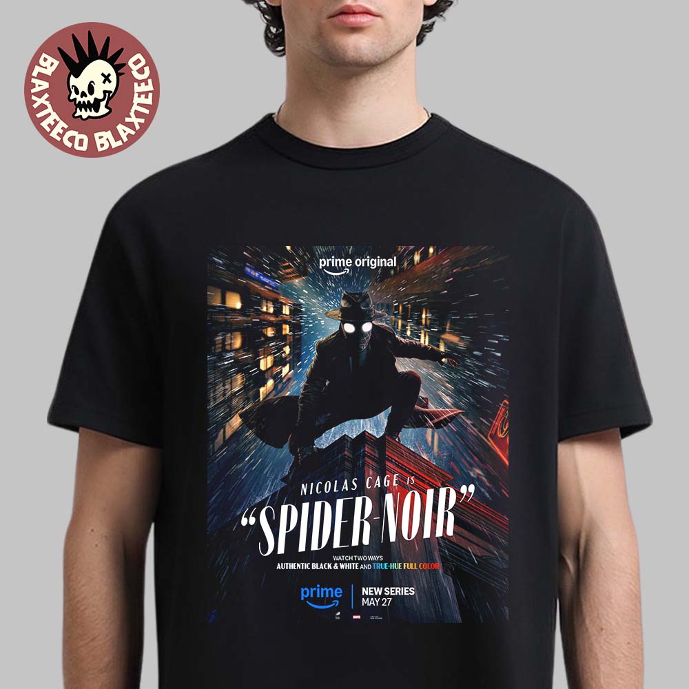Spider-Noir Starring Nicolas Cage New Series Poster - Adult & Kids T-Shirts, Sweatshirts & Hoodies apparel design preview 1